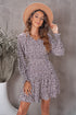 V Neck Long Sleeve Tie Waist Mini Dress